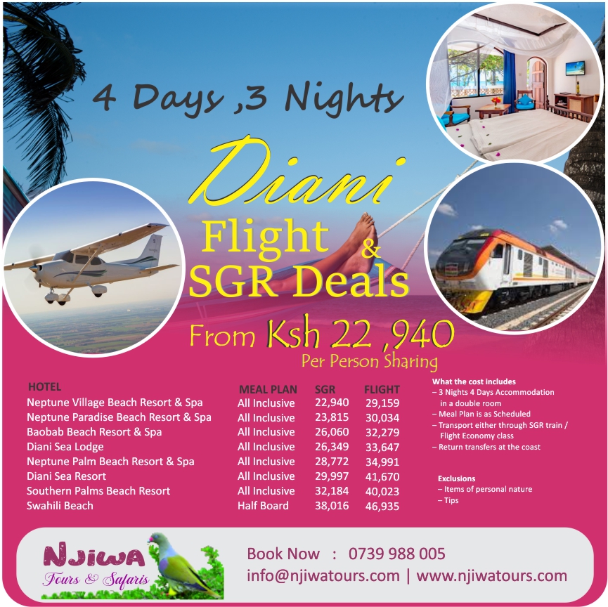 4 days 3 Nights Diani Deals