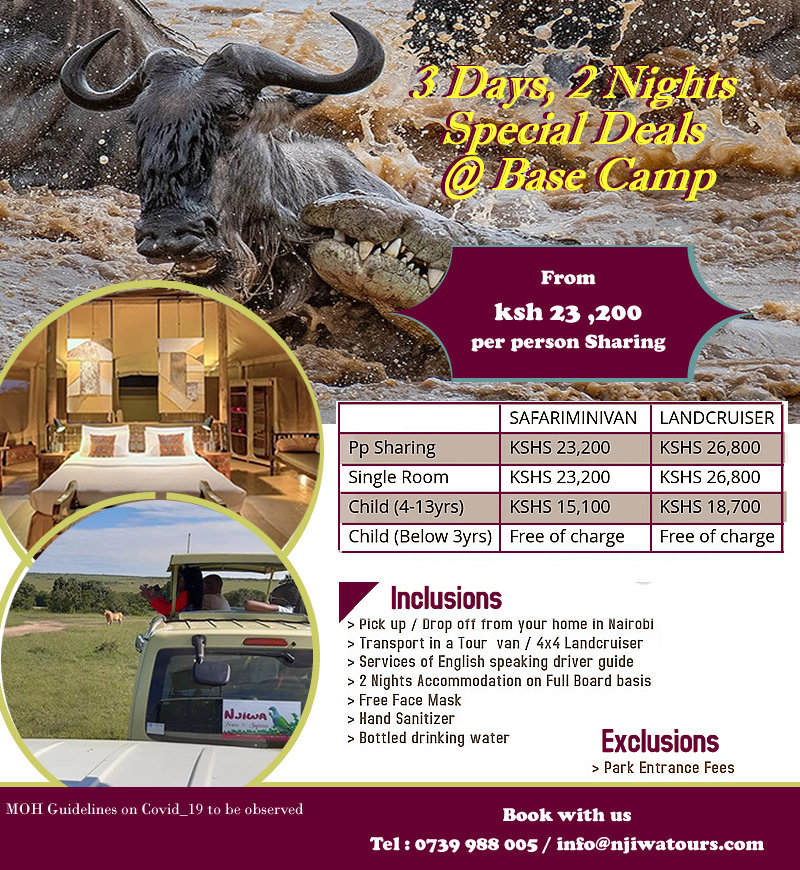 3 Days 2 Nights Special Deals at Base Camp Mara